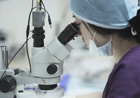 전과정 고배율 현미경 사용